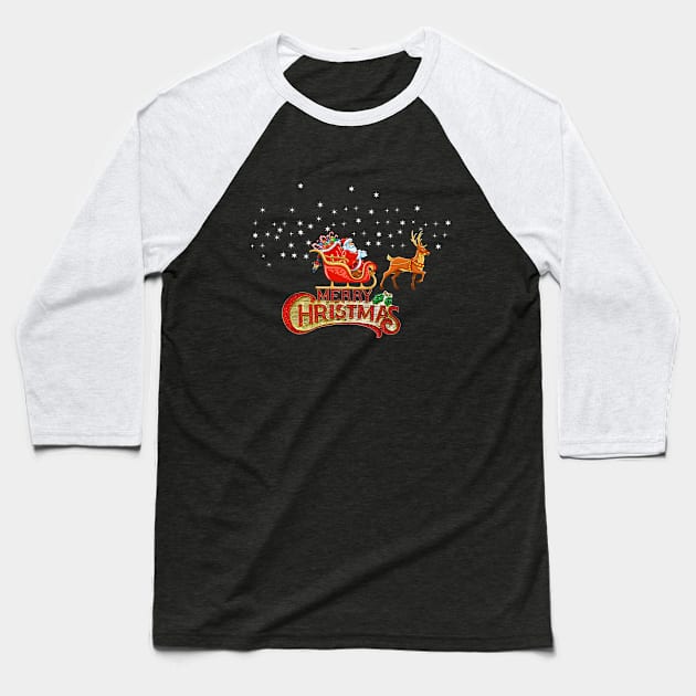 merry christmas Baseball T-Shirt by Riyadkhandaker